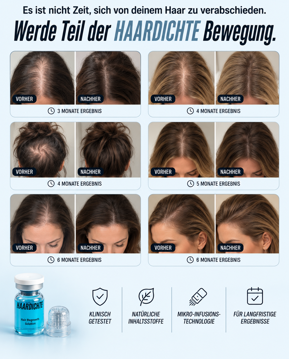 Haardichte Kupferpeptid-Kopfhautkur für Frauen